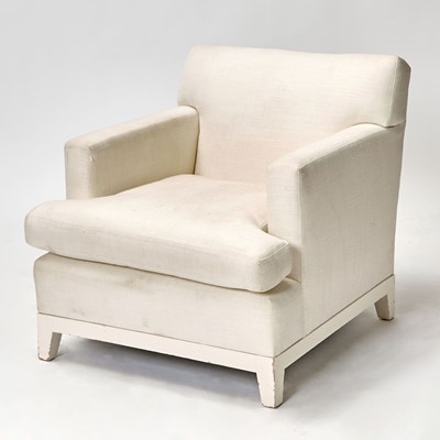 Lot 749 - White Upholstered Club Chair