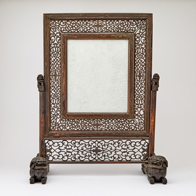 Lot 263 - A Chinese Porcelain Inset Screen Panel