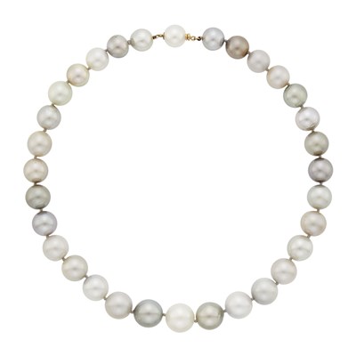 Lot 41 - South Sea and Tahitian Gray Cultured Pearl Necklace, France