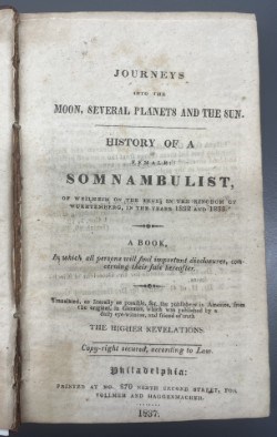 Lot 147 - An early American science fiction novel, with imaginary voyages to the moon, sun, and planets