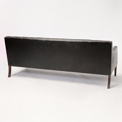 Lot 149 - Federal Style Tufted Leather Upholstered Maple Sofa