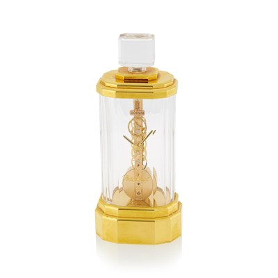 Lot 340 - Baccarat for Corum Gilt-Metal and Crystal 'Limited Edition No. 87 Golden Bridge' Skeletonized Desk Clock
