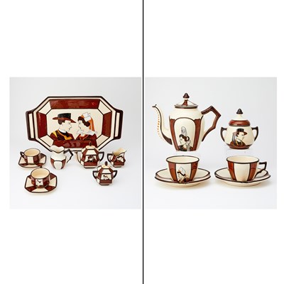 Lot 75 - HB Quimper Painted Earthenware Tea Set