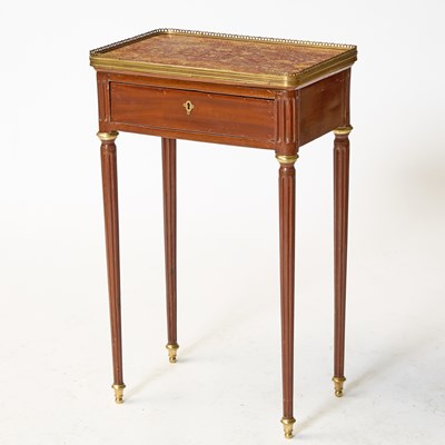 Lot 335 - Louis XVI Mahogany and Marble Top Side Table