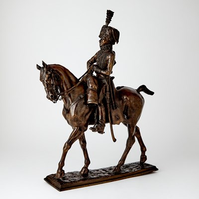 Lot 87 - Bronze Group of a Hussar on Horseback