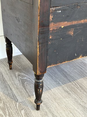 Lot 1054 - Grain Painted and Paint-decorated Pine Sewing Desk