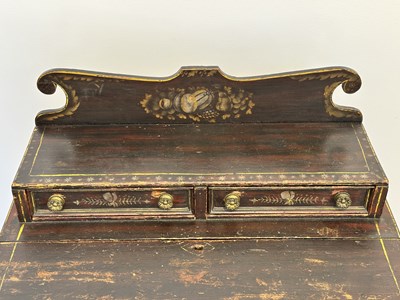 Lot 1054 - Grain Painted and Paint-decorated Pine Sewing Desk