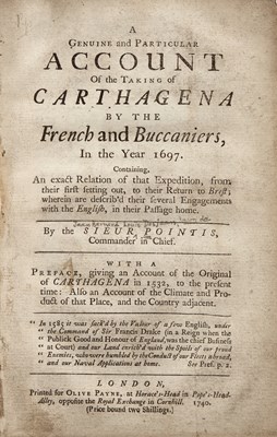 Lot 104 - Carthagena as taken by pirates, with the folding map
