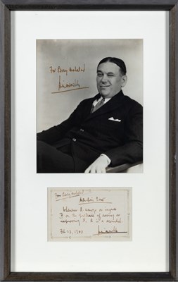 Lot 154 - An inscribed photograph and quotation from H.L. Mencken