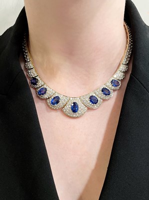 Lot 219 - Van Cleef and Arpels Gold, Sapphire and Diamond Necklace