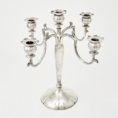 Lot 621 - A Japanese Silver Five-Light Candelabrum