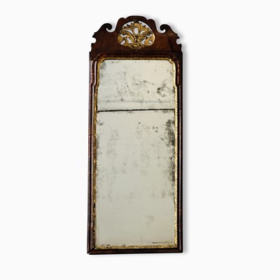 Lot 1059 - Queen Anne Walnut and Parcel-gilt Looking Glass