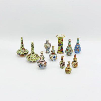 Lot 1087 - Eleven Miniature Chinese Porcelain Vases