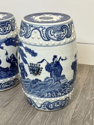 Lot 1092 - Two Blue and White Chinese Porcelain Garden Seats