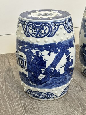 Lot 1092 - Two Blue and White Chinese Porcelain Garden Seats