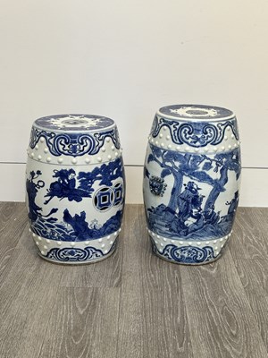 Lot 1092 - Two Blue and White Chinese Porcelain Garden Seats