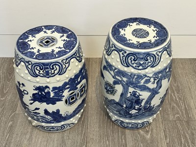 Lot 1092 - Two Blue and White Chinese Porcelain Garden Seats