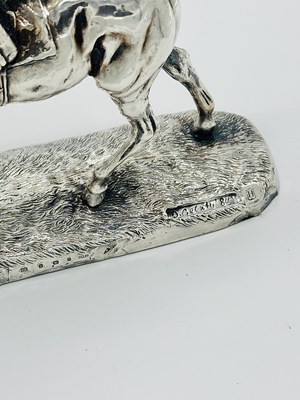 Lot 1188 - Chantry Silversmiths Ltd. Sterling Silver Horse and Jockey Sculpture