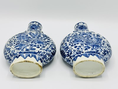 Lot 1090 - Pair of Blue and White Chinese Porcelain Moon Flasks