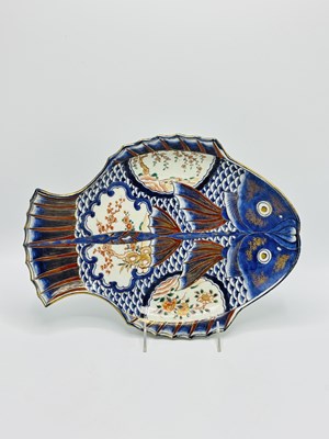 Lot 1073 - Three Imari Porcelain Fish Form Platters