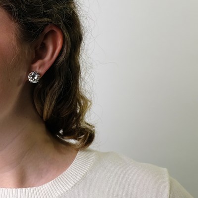 Lot 238 - Pair of Platinum and Diamond Stud Earrings