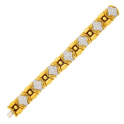 Lot 27 - Two-Color Gold and Diamond Bracelet