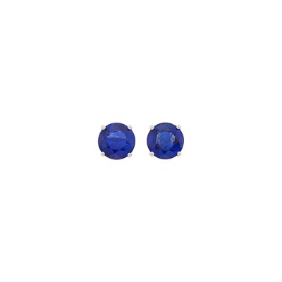 Lot 2078 - Pair of Platinum and Sapphire Earrings