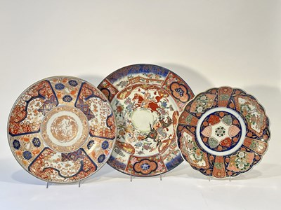 Lot 1076 - Group of Three Imari Porcelain Chargers