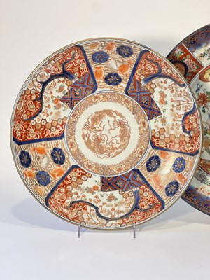 Lot 1076 - Group of Three Imari Porcelain Chargers