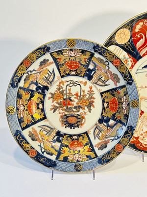 Lot 1072 - Group of Three Large Imari Porcelain Dishes