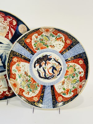 Lot 1072 - Group of Three Large Imari Porcelain Dishes