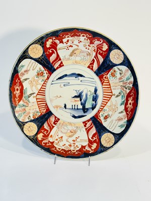 Lot 1072 - Group of Three Large Imari Porcelain Dishes