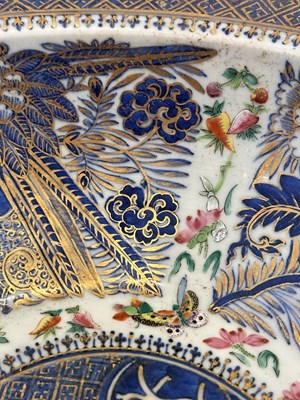 Lot 1068 - Two Export Porcelain Enameled and Gilt Serving Pieces