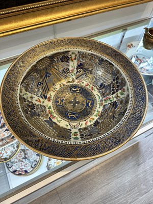 Lot 1068 - Two Export Porcelain Enameled and Gilt Serving Pieces