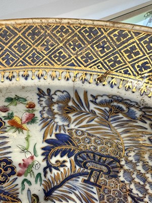Lot 1068 - Two Export Porcelain Enameled and Gilt Serving Pieces