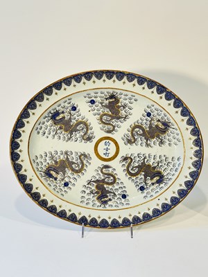 Lot 1068 - Two Export Porcelain Enameled and Gilt Serving Pieces