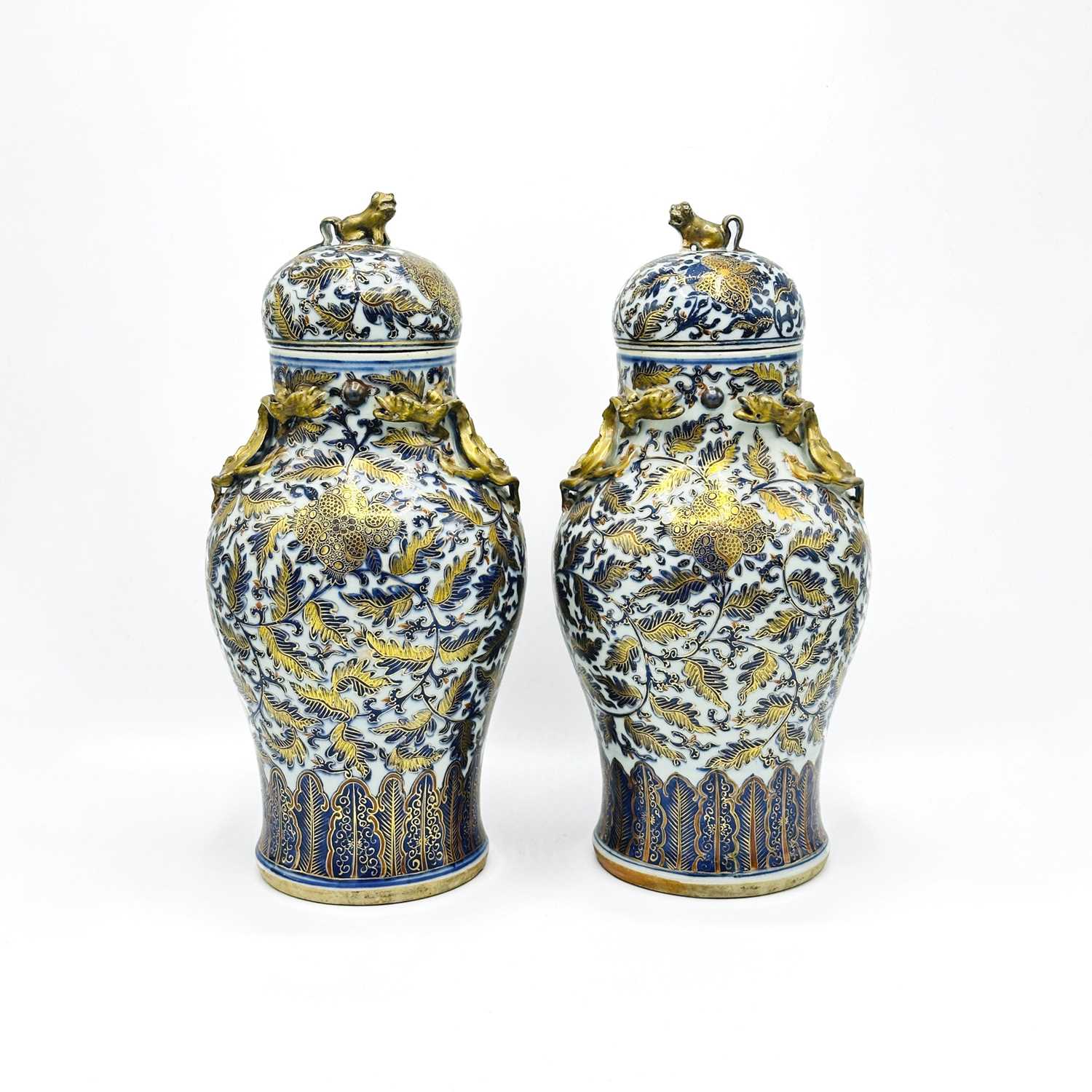 Lot 1091 - Pair of Chinese Blue and White Porcelain Jars
