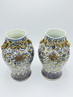 Lot 1091 - Pair of Chinese Blue and White Porcelain Jars