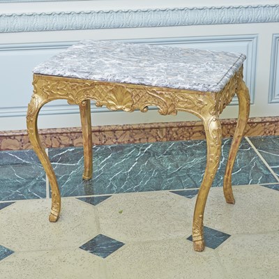 Lot 44 - Regence Giltwood Marble Top Center Table