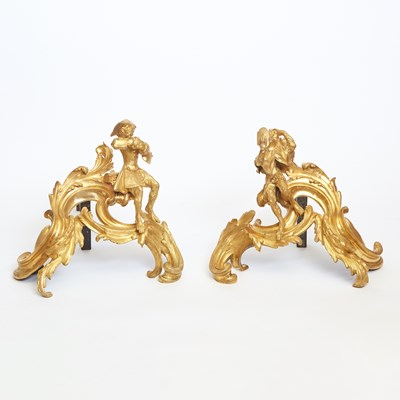 Lot 346 - Pair of Louis XV Style Gilt Bronze Chenets