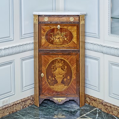 Lot 340 - Louis XVI Marquetry Secretaire en Encoignure