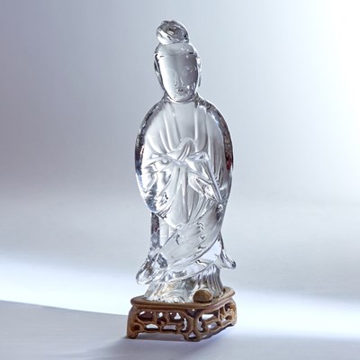 Lot 105 - Chinese Glass Figure of Guanyin