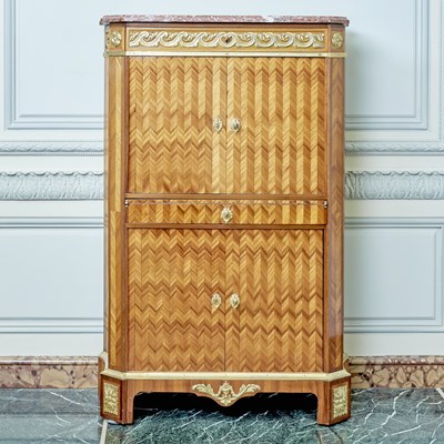 Lot 339 - Louis XVI Gilt Bronze Mounted Tulipwood Parquetry Secrétaire à Abattant