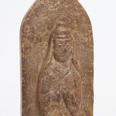 Lot 133 - Chinese Carved Stone Votive Plaque