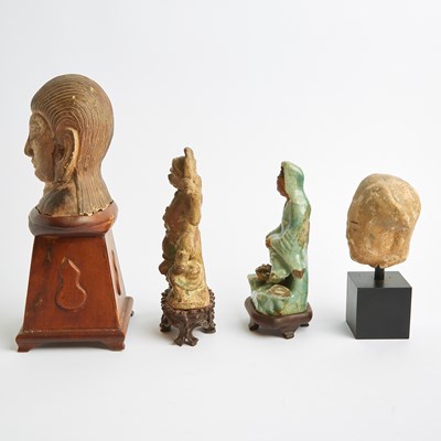 Lot 98 - Four Chinese Figural Pottery Sculptures