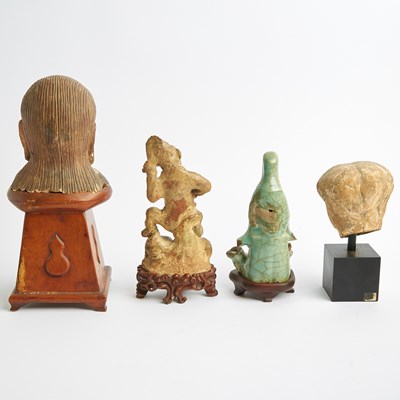 Lot 98 - Four Chinese Figural Pottery Sculptures
