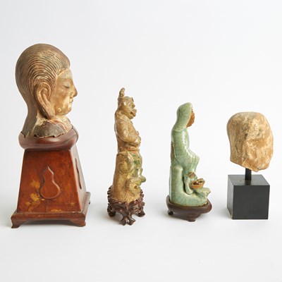 Lot 98 - Four Chinese Figural Pottery Sculptures