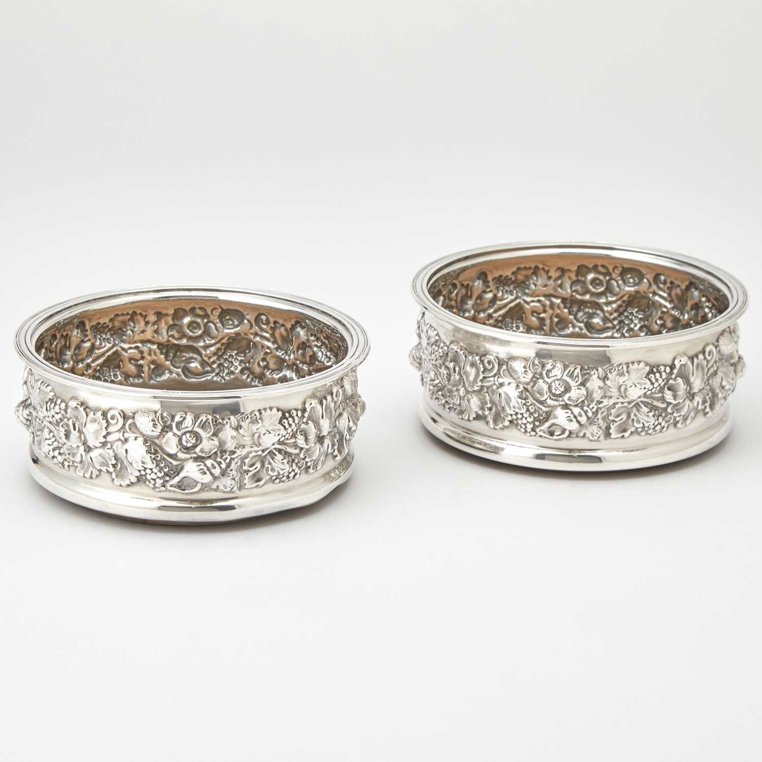 Lot 98 - Pair of English Sterling Silver Bottle Coasters