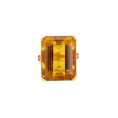 Lot 2060 - Gold, Citrine and Ruby Ring