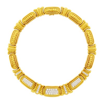 Lot 39 - Two-Color Gold and Diamond Necklace